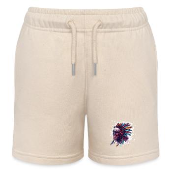 Indianer Häuptling Totenkopf - Kinder Organic Joggingshorts Mini Bolter von Stanley/Stella - Natur - Vorne