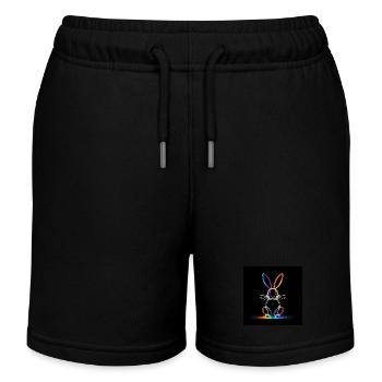 Lapin lumineux - Short de jogging enfant bio Stanley/Stella - noir - Devant
