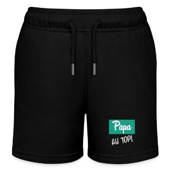 PAPA - Kinder Organic Joggingshorts Mini Bolter von Stanley/Stella - Schwarz - Vorne