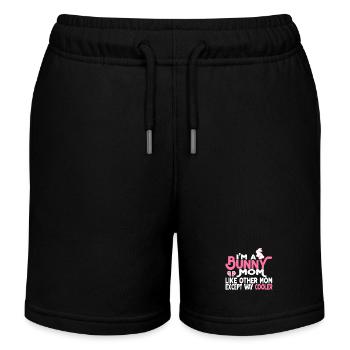 Bunny Mom Is Cooler - Kids Organic Sweat Shorts by Stanley/Stella - black - Front