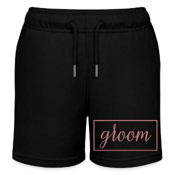 Groom - Husband To Be Wedding Party Engagement - Kids Organic Sweat Shorts by Stanley/Stella - black - Front