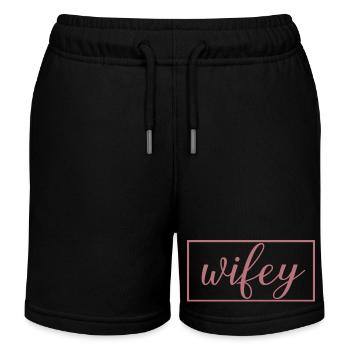 Ehefrau Matching Paar Verlobung Hochzeit Flitterwochen - Kinder Organic Joggingshorts Mini Bolter von Stanley/Stella - Schwarz - Vorne