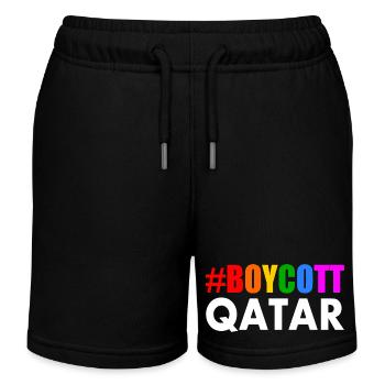 Boycott qatar - Short de jogging enfant bio Stanley/Stella - noir - Devant