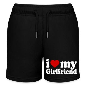 I love my girlfriend - Kinder Organic Joggingshorts Mini Bolter von Stanley/Stella - Schwarz - Vorne