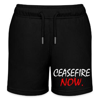 Ceasefire now - Kinder Organic Joggingshorts Mini Bolter von Stanley/Stella - Schwarz - Vorne