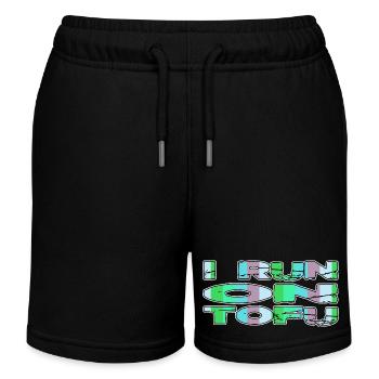 À base de plantes Go Vegan cadeau blague dictons drôles - Short de jogging enfant bio Stanley/Stella - noir - Devant
