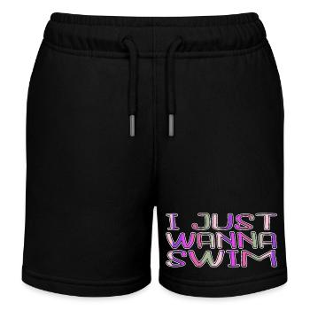 swimming funny quote gift present funny - Kinder Organic Joggingshorts Mini Bolter von Stanley/Stella - Schwarz - Vorne