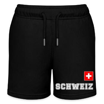 Look maillot de la Suisse - avec drapeau sur la poitrine - Short de jogging enfant bio Stanley/Stella - noir - Devant