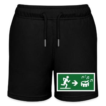 exit to the drum sound - Kids Organic Sweat Shorts by Stanley/Stella - black - Front