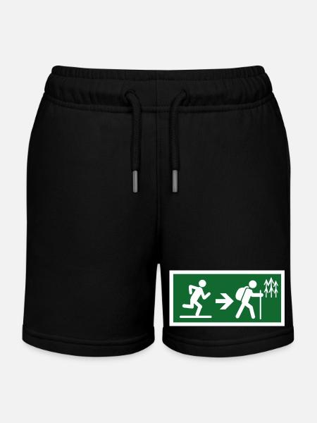 Sortie pour randonner - Short de jogging enfant bio Stanley/Stella - noir