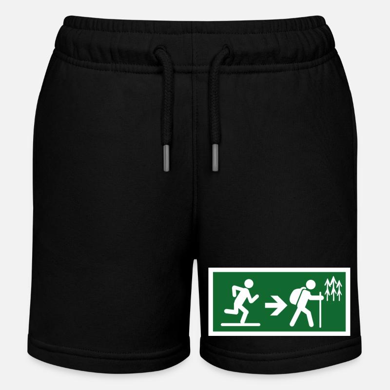 Sortie pour randonner - Short de jogging enfant bio Stanley/Stella - noir