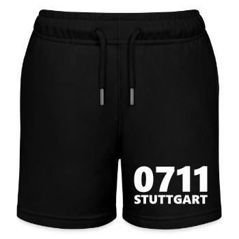 0711 Vorwahl Stuttgart Neckar Schwaben - Kinder Organic Joggingshorts Mini Bolter von Stanley/Stella - Schwarz - Vorne