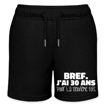Bref J'ai 30 ans Pour La Deuxième Fois - Short de jogging enfant bio Stanley/Stella - noir - Devant