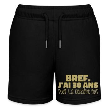 Bref J'ai 30 ans Pour La Deuxième Fois - Short de jogging enfant bio Stanley/Stella - noir - Devant