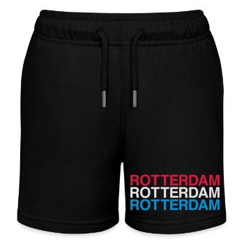 ROTTERDAM Netherlands Niederlande Flagge - Kinder Organic Joggingshorts Mini Bolter von Stanley/Stella - Schwarz - Vorne