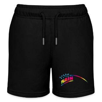 RAINdrops ou Rainbow | Arc-en-ciel - Short de jogging enfant bio Stanley/Stella - noir - Devant