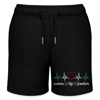 Women Life Freedom Herzschlag Frauenrechte Iran - Kinder Organic Joggingshorts Mini Bolter von Stanley/Stella - Schwarz - Vorne
