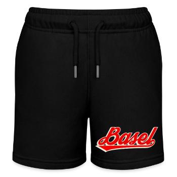 Basel Retro Font Logo - Kids Organic Sweat Shorts by Stanley/Stella - black - Front