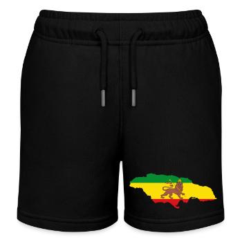Lion of Judah Jamaica Rasta Flag Map of Jamaica - Kinder Organic Joggingshorts Mini Bolter von Stanley/Stella - Schwarz - Vorne