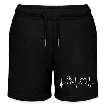 Courbe ECG - Courbe cardiaque - Pouls - Clarinette - Short de jogging enfant bio Stanley/Stella - noir - Devant