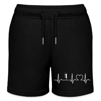 Courbe ECG - Courbe cardiaque - Pouls - Badminton - Short de jogging enfant bio Stanley/Stella - noir - Devant