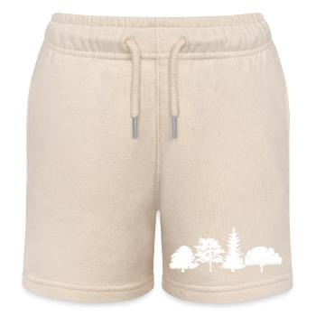 Arbre Chêne Bouleau Épinette Forêt mixte Symbole Logo icône - Short de jogging enfant bio Stanley/Stella - écru doux - Devant
