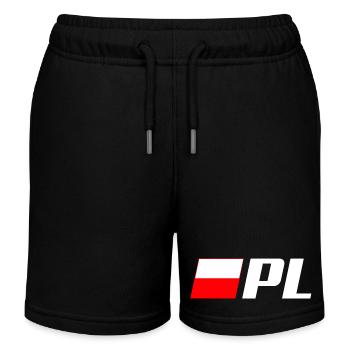 Drapeau PL POLOGNE POLOGNE [LARGE] - Short de jogging enfant bio Stanley/Stella - noir - Devant