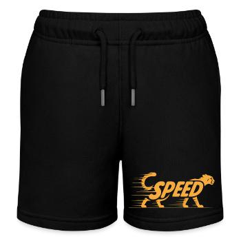 Cheetah Speed - Logo de chat cool - Short de jogging enfant bio Stanley/Stella - noir - Devant
