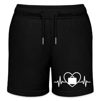 Voyage Valise Globe Cœur - Short de jogging enfant bio Stanley/Stella - noir - Devant