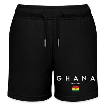 Ghanaischer Stolz, minimalistisches, schlankes Design - Kinder Organic Joggingshorts Mini Bolter von Stanley/Stella - Schwarz - Vorne