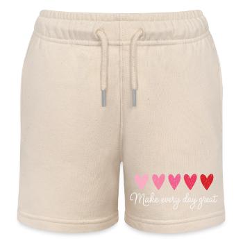 Faites chaque jour de grands cœurs le t-shirt d’enseignant - Short de jogging enfant bio Stanley/Stella - écru doux - Devant