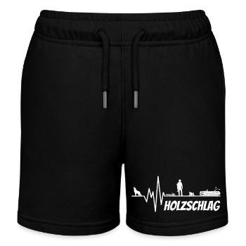 Herzschlag Puls Holzfäller BIG WHITE - Kinder Organic Joggingshorts Mini Bolter von Stanley/Stella - Schwarz - Vorne