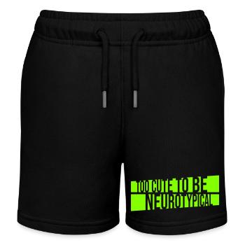 Too Cute To Be Neurotypical Lustig Autismus Logo - Kinder Organic Joggingshorts Mini Bolter von Stanley/Stella - Schwarz - Vorne