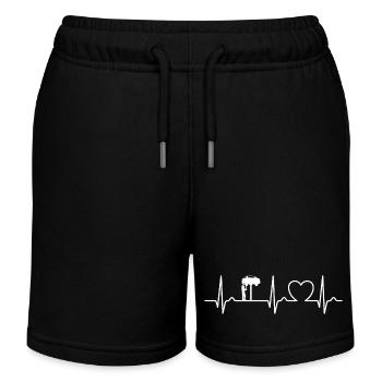 EKG Kurve - Herzkurve - Mechaniker - Kinder Organic Joggingshorts Mini Bolter von Stanley/Stella - Schwarz - Vorne