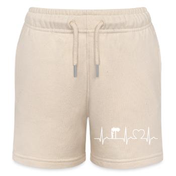 EKG Kurve - Herzkurve - Mechaniker - Kinder Organic Joggingshorts Mini Bolter von Stanley/Stella - Natur - Vorne