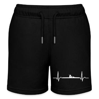 EKG Kurve - Herzkurve - Kanurennsport - Kajak - Kinder Organic Joggingshorts Mini Bolter von Stanley/Stella - Schwarz - Vorne