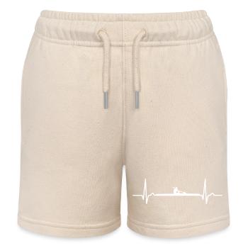 EKG Kurve - Herzkurve - Kanurennsport - Kajak - Kinder Organic Joggingshorts Mini Bolter von Stanley/Stella - Natur - Vorne