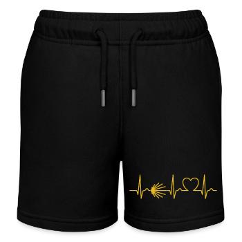 Camino - Jakobsweg - Pilgertour - Herzkurve - Kinder Organic Joggingshorts Mini Bolter von Stanley/Stella - Schwarz - Vorne