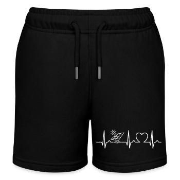 Solaire - Courbe ECG - Courbe cardiaque - Photovoltaïque - Short de jogging enfant bio Stanley/Stella - noir - Devant