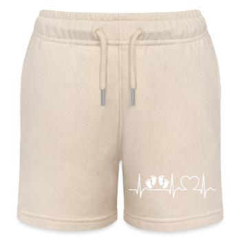 EKG Kurve - Herzkurve - Baby - Zwillinge - Kinder Organic Joggingshorts Mini Bolter von Stanley/Stella - Natur - Vorne