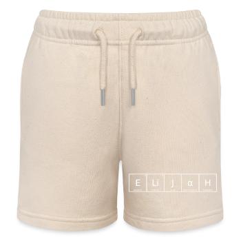 Elijah Name First Name Chemistry Periodic Table Elements - Kids Organic Sweat Shorts by Stanley/Stella - soft Ecru - Front