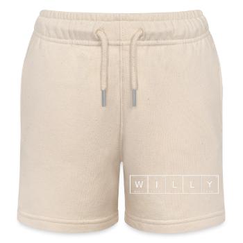 Willy Name Vorname Chemie Periodensystem Elemente - Kinder Organic Joggingshorts Mini Bolter von Stanley/Stella - Natur - Vorne