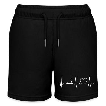 Trottinette électrique - Courbe ECG - Courbe cardiaque - Short de jogging enfant bio Stanley/Stella - noir - Devant