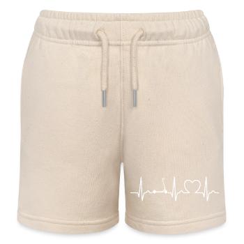 E-Scooter - EKG Kurve - Herzkurve - Kinder Organic Joggingshorts Mini Bolter von Stanley/Stella - Natur - Vorne