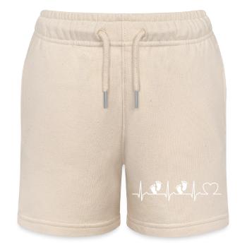 EKG Kurve - Herzkurve - Baby - Zwillinge - Kinder Organic Joggingshorts Mini Bolter von Stanley/Stella - Natur - Vorne