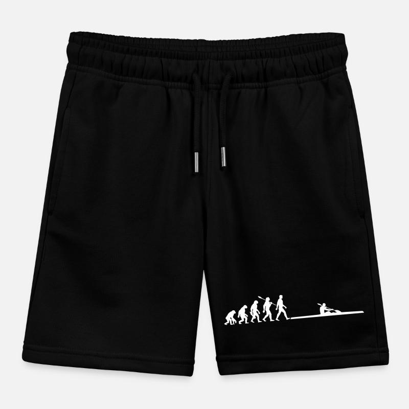 Evolution - Canoe Racing - Kayak - Paddling Kids Organic Sweat Shorts by Stanley/Stella