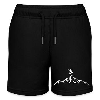 Snowboard, Berge, Wintersport, Skiurlaub - Kinder Organic Joggingshorts Mini Bolter von Stanley/Stella - Schwarz - Vorne