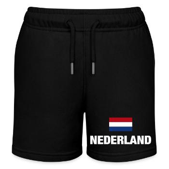 Hollande Pays-Bas Nederland drapeau Fan cadeau - Short de jogging enfant bio Stanley/Stella - noir - Devant