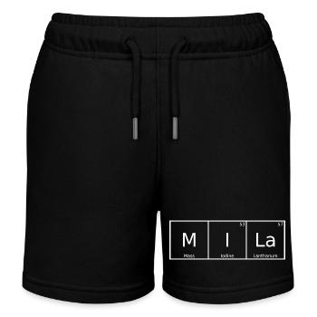 Mila Nom Prénom Chimie Tableau périodique Eléments - Short de jogging enfant bio Stanley/Stella - noir - Devant