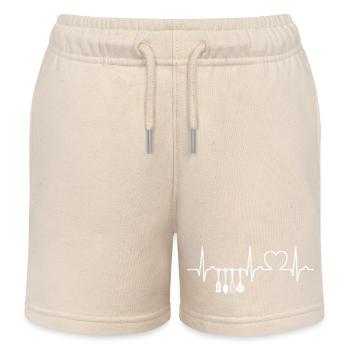 Courbe ECG - Courbe du cœur - Cuisine - Appareil de cuisine - Short de jogging enfant bio Stanley/Stella - écru doux - Devant